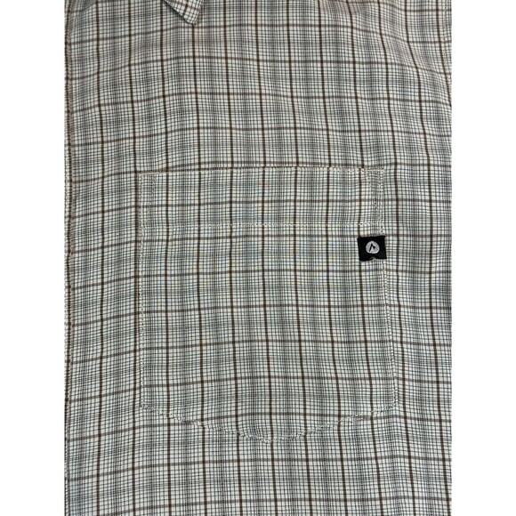 Marmot Mens Medium Multicolor Hiking Shirt Tan With Brown Black Plaid - Picture 9 of 12